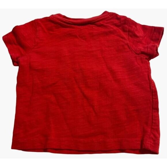 Janie and Jack Shirt Infant Size 6-12 months Red Short Sleeve - Picture 2 of 4